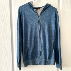 Banana Republic Hoodie Sweatshirt Blue Zip Front Sz L
